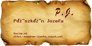 Pászkán Jozefa névjegykártya